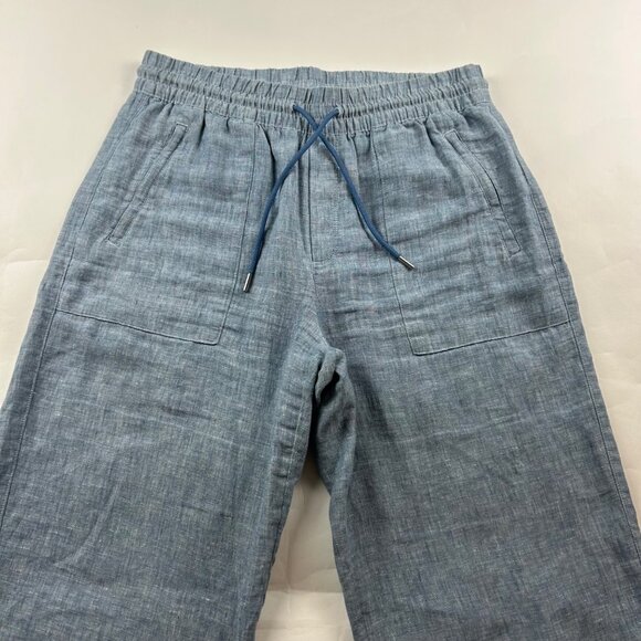 Athleta Blue Chambray Linen Cabo Wide Leg Pant 8 - Picture 2 of 8